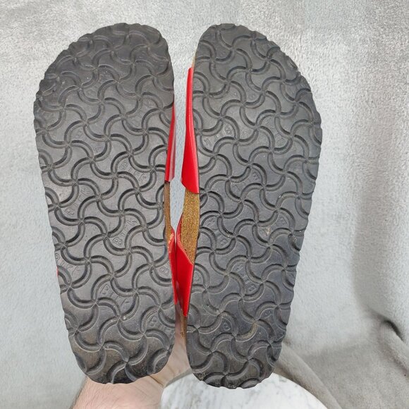 Birkenstock Shoes Womens EU 37 US 6-6.5 Red Leather Birkis Florida Sandals *Read - Picture 7 of 12